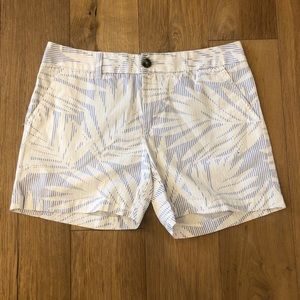 Tommy Hilfiger Blue & White Pinstripe with Palms Shorts - Size 8